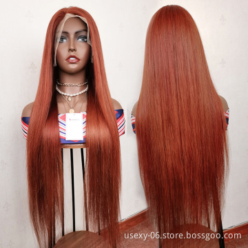 Straight Deep wave Transparent HD Lace Wigs Virgin Brazilian Hair Lace Frontal Wigs Human Hair Ginger Orange Lace Front Wig
